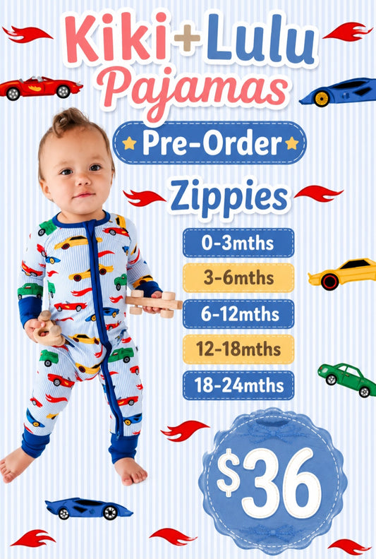 KiKi+LuLu: PREORDER Race Car Zippie PJ's