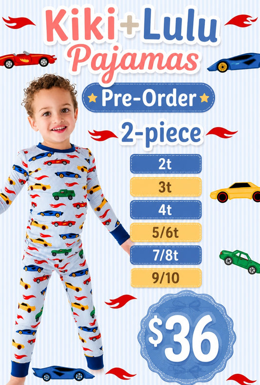 KiKi+LuLu: PREORDER 2-Pc Race Car PJ's