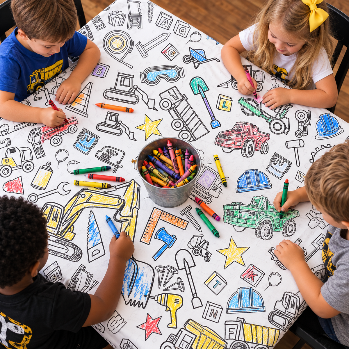 Construction Paper Coloring Tablecloth