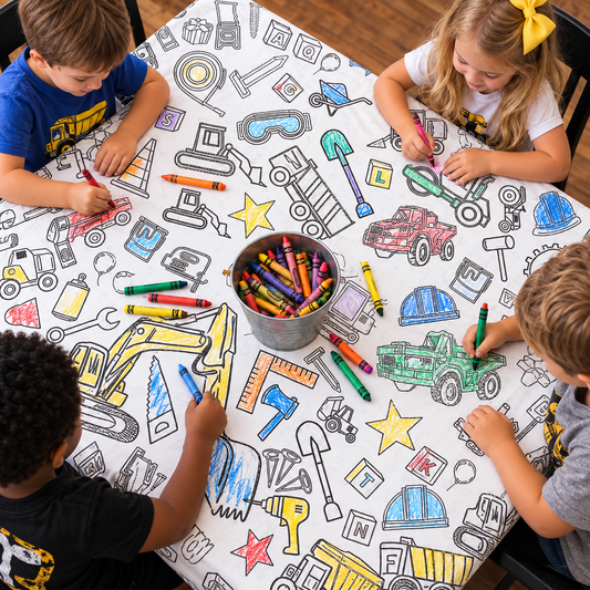 Construction Paper Coloring Tablecloth
