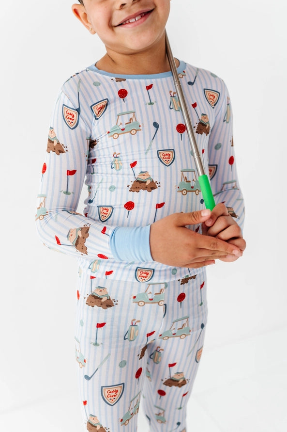 *Pre-Order*Caddy Crew Kids Pajamas- Blue & Pink