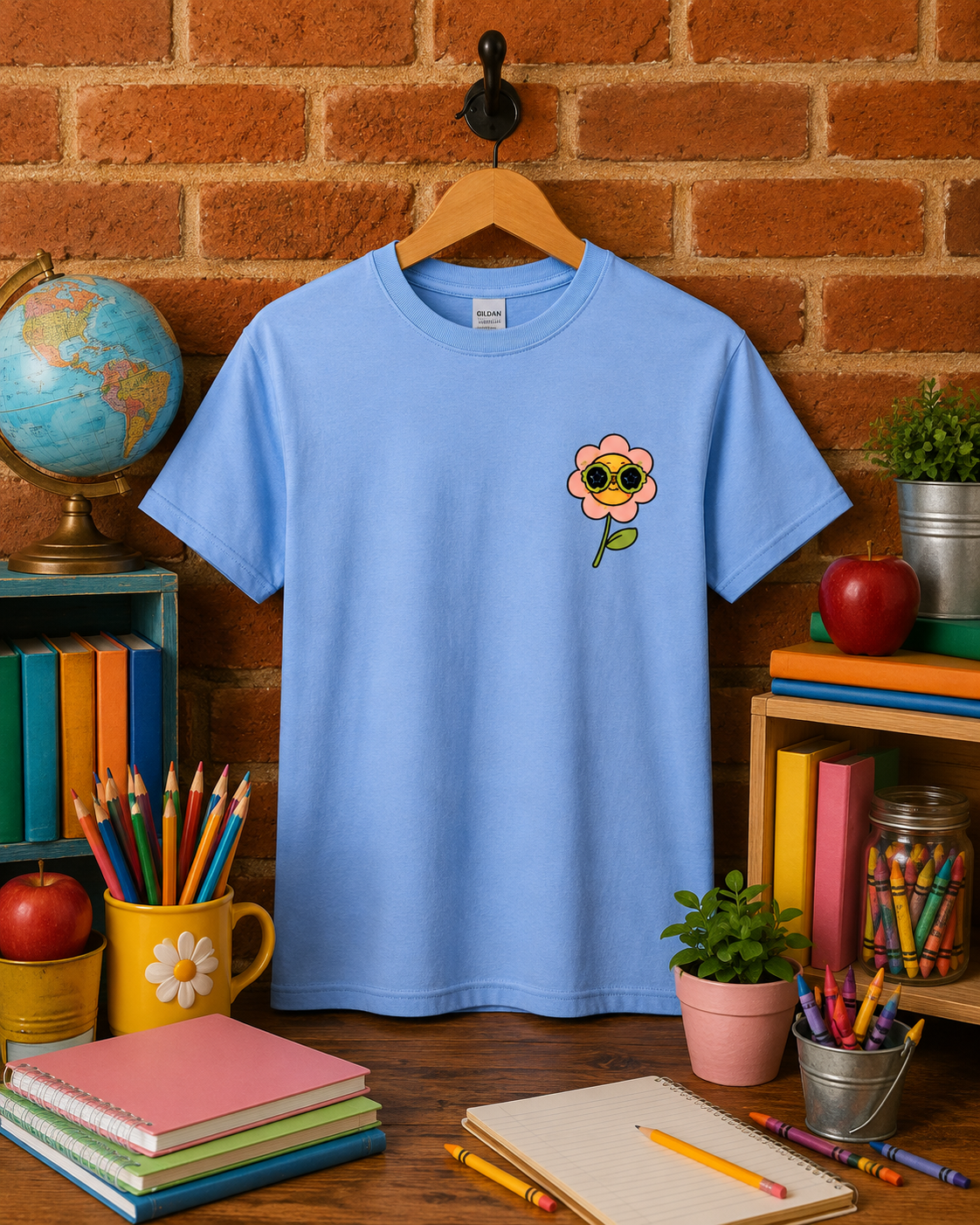School Supplies Adult Shirt- Front & Back (Gildan SoftStyle)