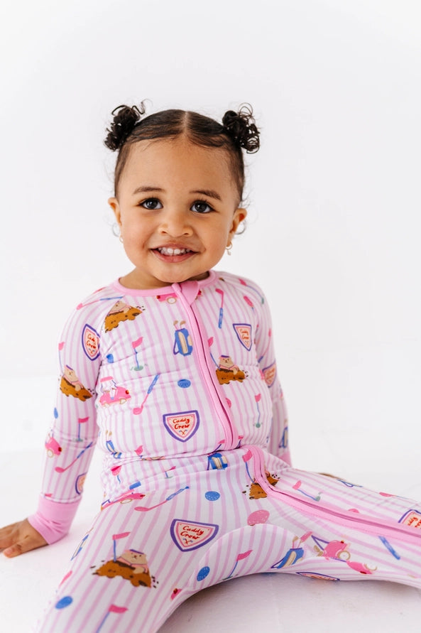 *Pre-Order* Caddy Convertible Footies- Blue & Pink