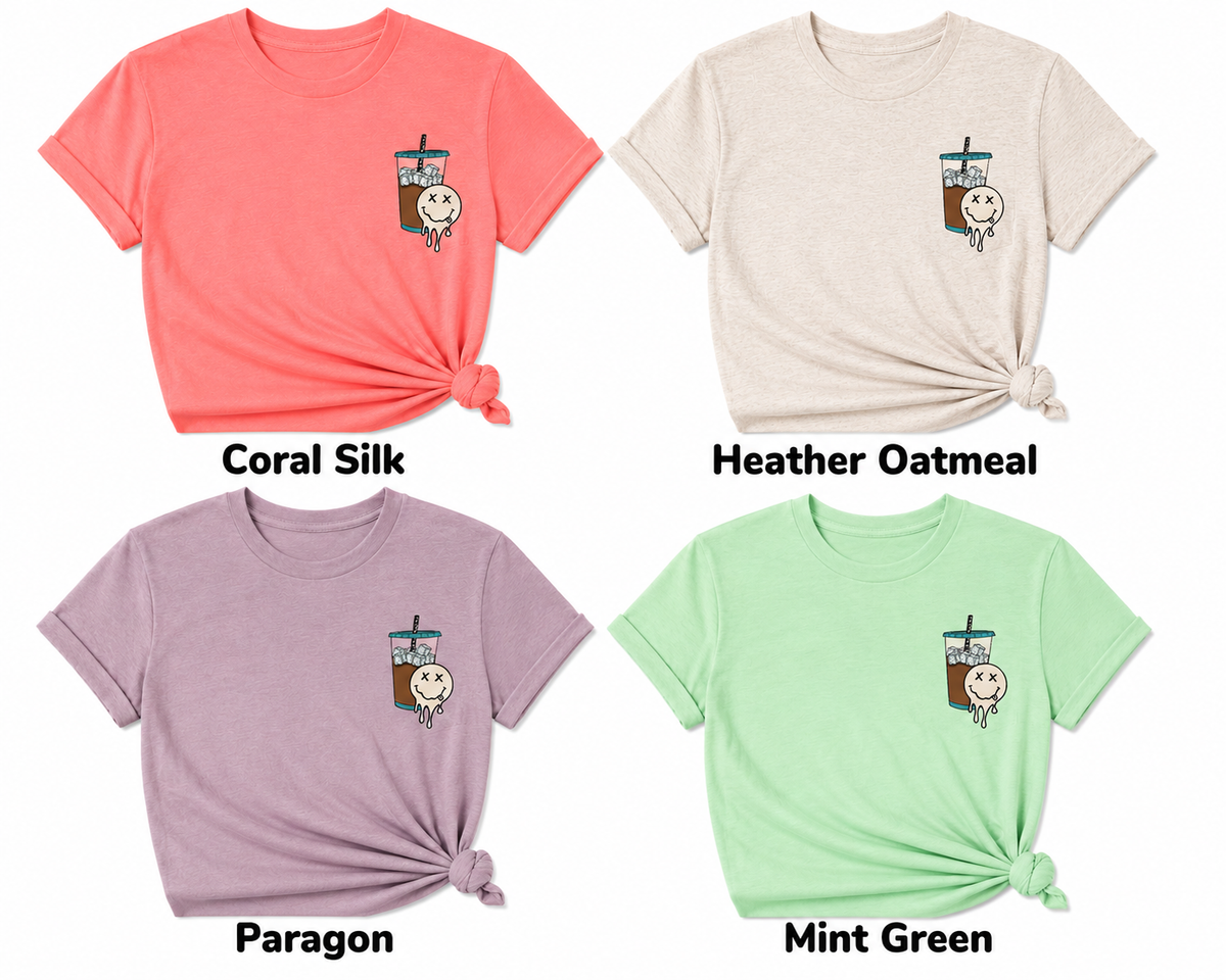 Fueled by Iced Coffee and Anxiety Adult Shirt- Front & Back (Gildan SoftStyle)