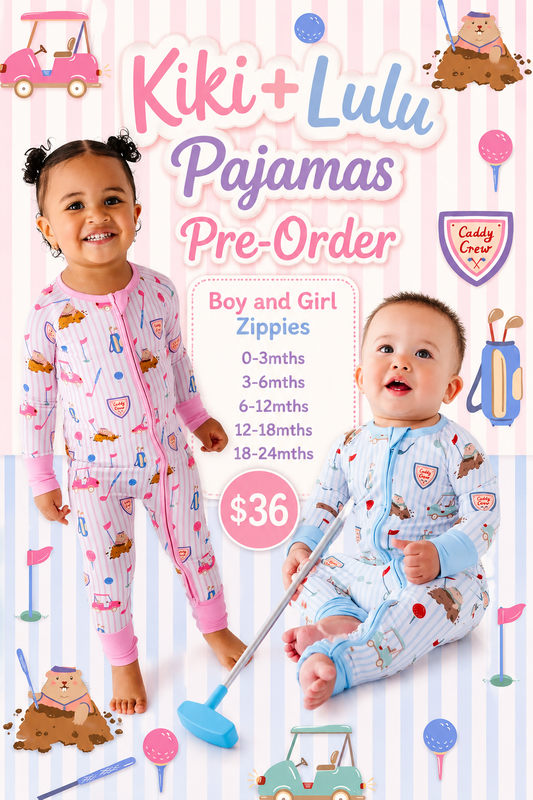 KiKi+LuLu: PREORDER Boy/Girl Golf Zippie PJ's