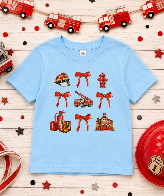 Firefighter Bow Toddler Shirt