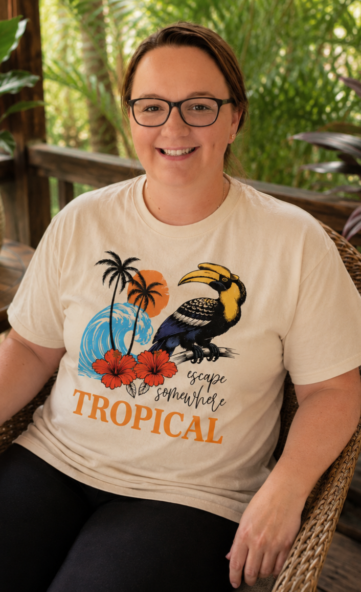 Escape Somewhere Tropical Adult Shirt