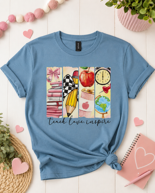 Teach, Love, Inspire Adult Shirt