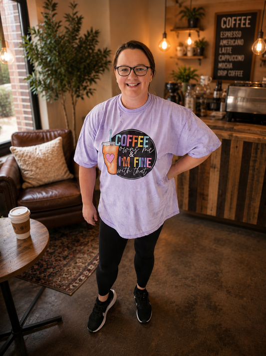 Coffee Owns Me Colorblast Comfort Color Adult Shirt