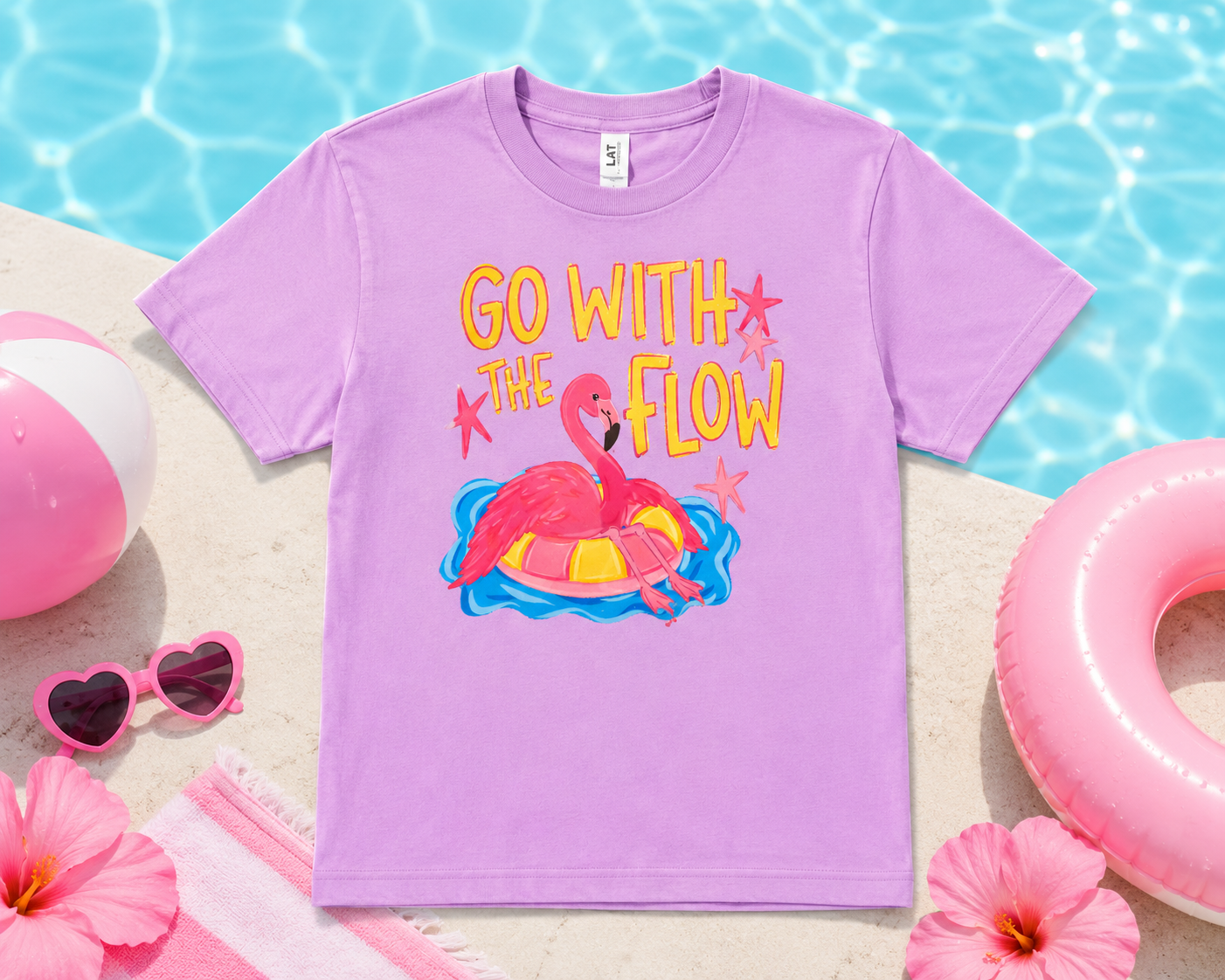Go With the Flow Flamingo Toddler Shirt